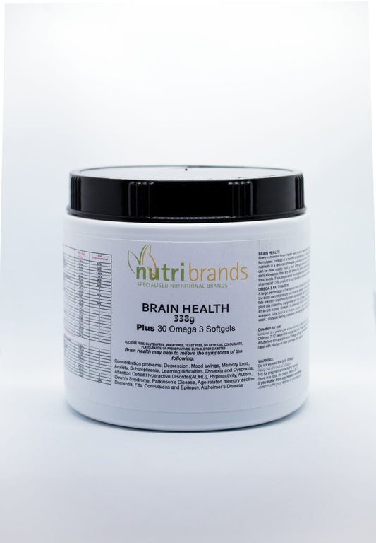 Brain Health Boost (338g) plus 30 Omega 3 fish oil soft gels